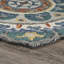 Tapis rond bleu / jaune / rouge en laine noué à la main Padula-986075498