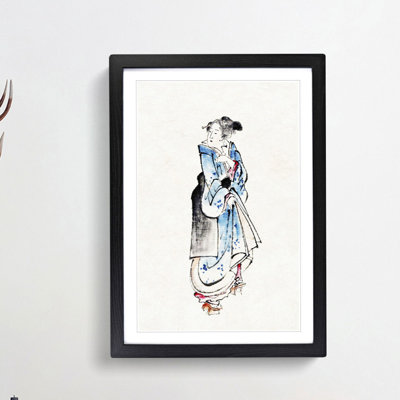 Walking Woman by Katsushika Hokusai - Picture Frame Painting Print
