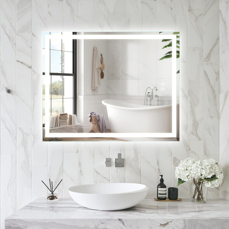 Miroir de salle de bain à DEL Naliyah Kedarnath, 24 po x 30 po