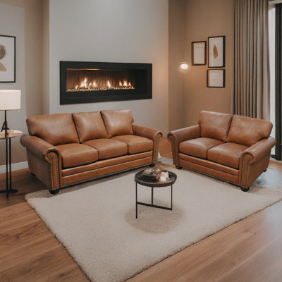Jingyi 2 - Piece Genuine Leather Living Room Set by Williston Forge