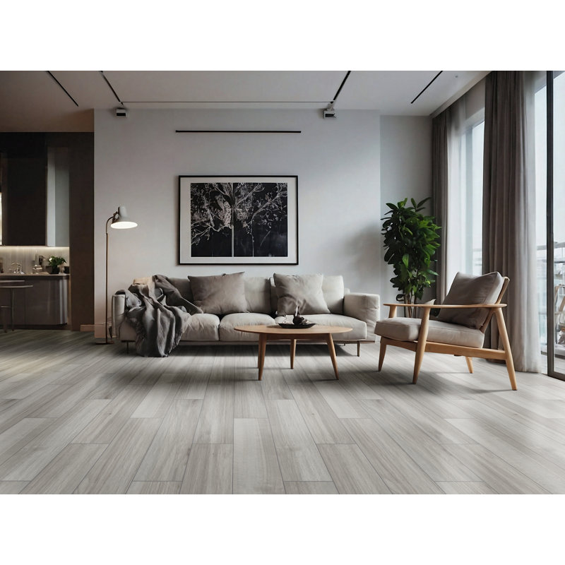MSI Havenwood 8 in. x 36 in. Matte Porcelain Wood Look Floor and Wall Tile, Platinum