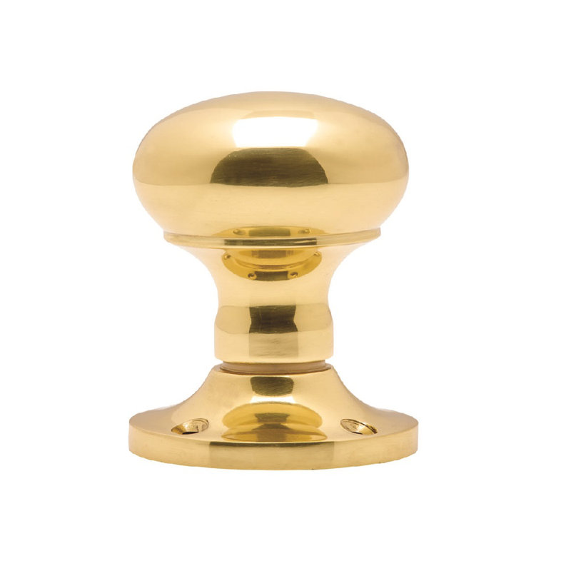 Victorian Passage Door Knob, Polished Brass