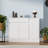 Shoe Cabinet Storage With 3 Doors, Freestanding Shoe Cabinet With Drawer & Adjustable Shelves, Wooden Shoe Organizer For Entryway, Hallway, White-276658116