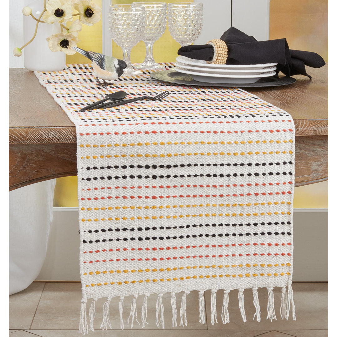 Sunnyland Striped 100% Cotton Table Runner Saro