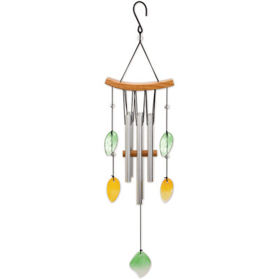 Carillon éolien en bois et verre, style asiatique paisible