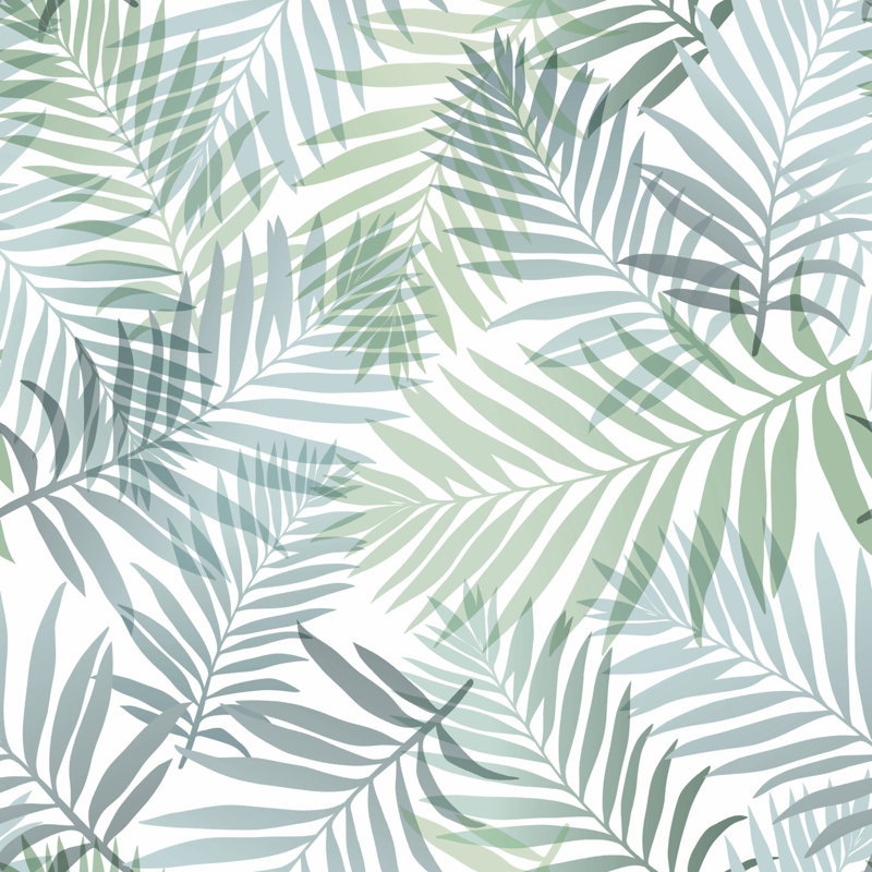 Rouleau de papier peint adhésif Tropical Vibe L 18 pi x l 18 po, Bleu