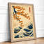 Blossoms and Waves Japandi - Framed Print-327361524-327361527