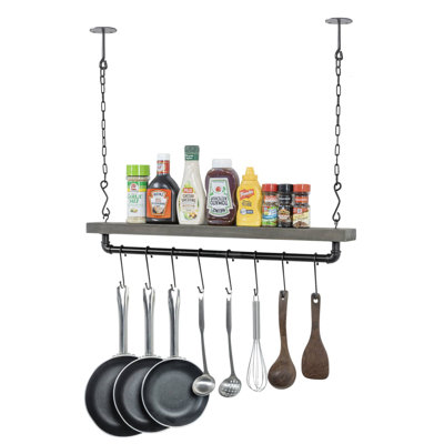 Ceiling Hanging Pot Rack with 8 S-Hooks