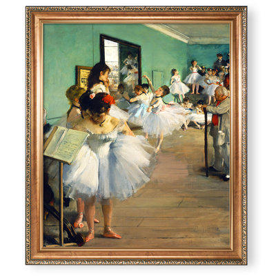 «The Dance Class» par Edgar Degas, format encadré: 34,5 po x 28,5 po, taille de l'image: 30 po x 24 po, cadre de gaufrage doré luxueux reproductions d'art classique du monde, impression sur toile giclée pour décoration intérieure