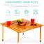 Table carrée pliable en bois polyvalente avec étui de transport, brun, ensemble de 2