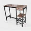 Table de bar de 100 cm avec porte-bouteilles et porte-verres, table de bistro-163029389