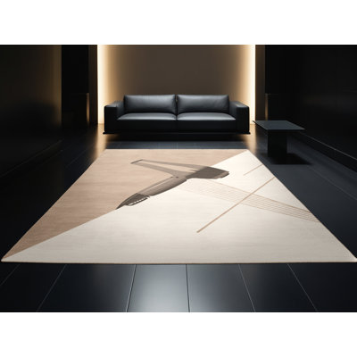 Tapis beige / moderne moderne et contemporain lavable à la machine Brentwood