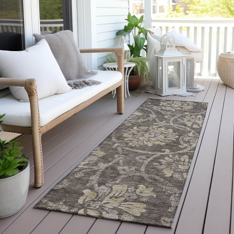 Sudais Washable Floral Rug, Runner 2'3" x 7'6"
