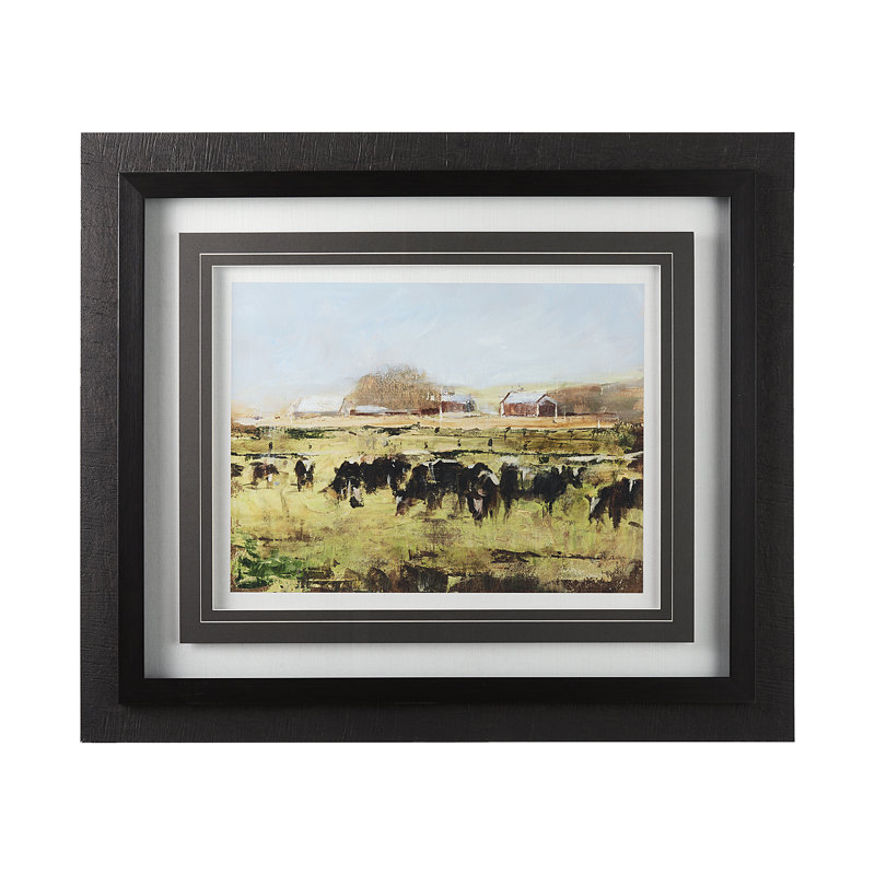 «Out to pasture» par Ethan Harper, reproduction d'art encadrée sous verre, Out to Pasture II