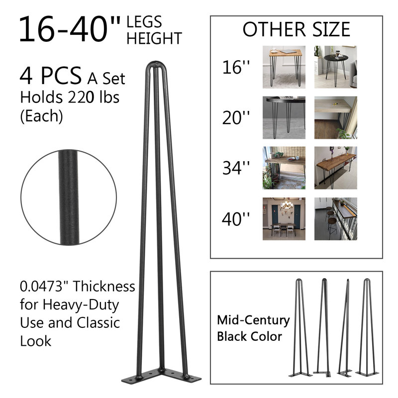 Eavan Table Leg, 36" H x 4.3" W x 4.3" D