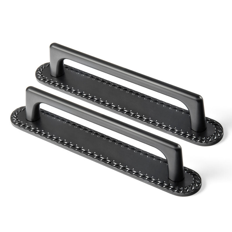 Poignée de bar classique avec contre-plaque, 5", Noir