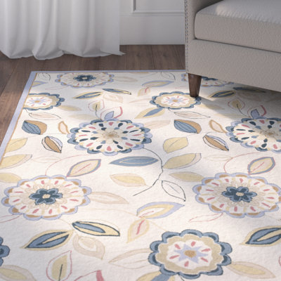 Hollander Hand-Hooked Wool Ivory Area Rug