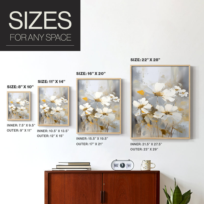 Reproduction encadrée FLORAL Series CD XXVII - bois massif, H 21 po x l 17 po