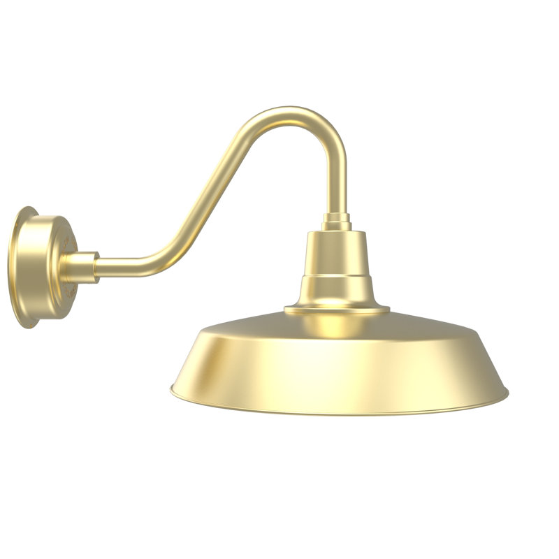 Lampe col de cygne extérieure, Noir, H 15 po x l 18 po x P 25,25 po