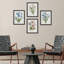 «Daisy Magnolia Floral», ensemble de 4 impressions murales bleues et roses vives encadrées sur papier, impression de 4 pièces-93011829-93011832