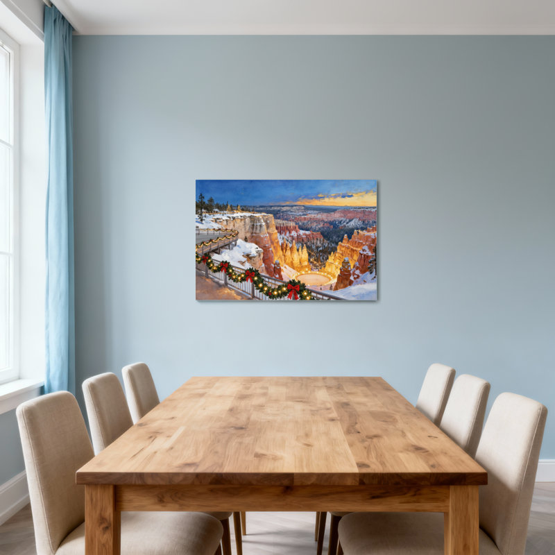 Paysage de Noël d'hiver avec décorations de Noël, H 12 po x l 18 po