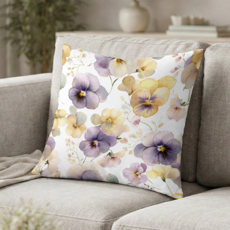 Coussin Floral - Coussin Pastel, H 18 po x l 18 po