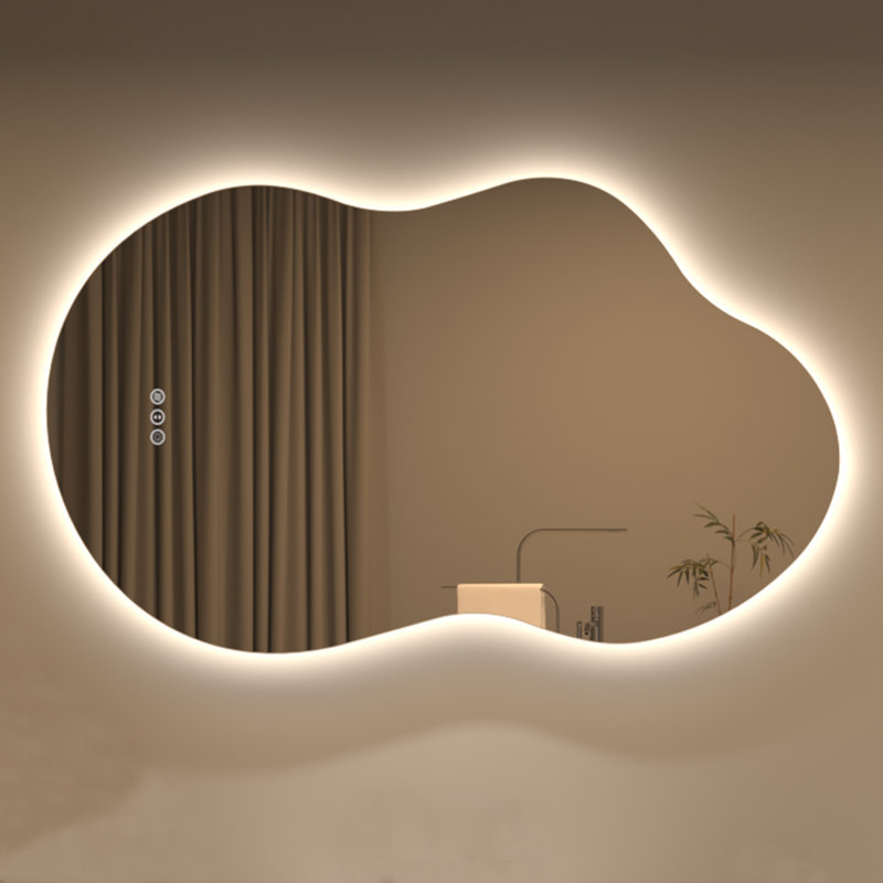 Aevar Asymmetrical Cloud LED Lighted Anti-Fog Bathroom/Vanity Mirror with Tempered Glass & ETL, 49" x 27"