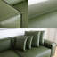 Canapé modulaire vert en cuir véritable-122909001