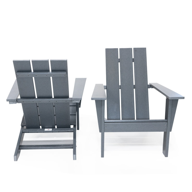 LuXeo Arcadia HDPE Outdoor Adirondack Chair, Gray