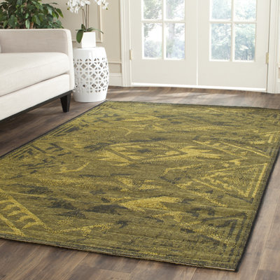 Southwestern Black/Green Area Rug