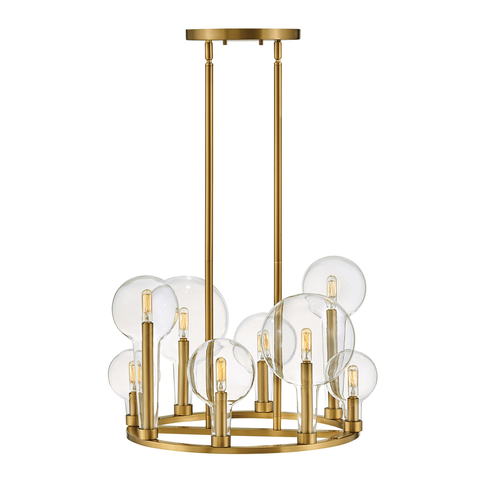 Indira 8 - Light Metal Dimmable Chandelier, Lacquered Brass