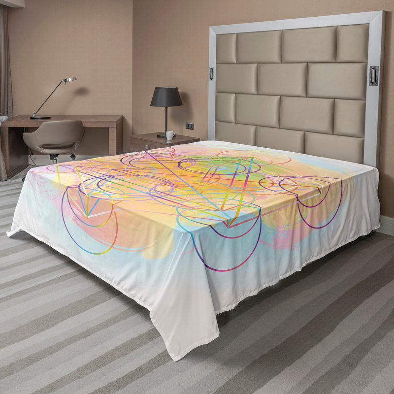 Multicolore drap plat Ambesonne, Drap plat de taille double