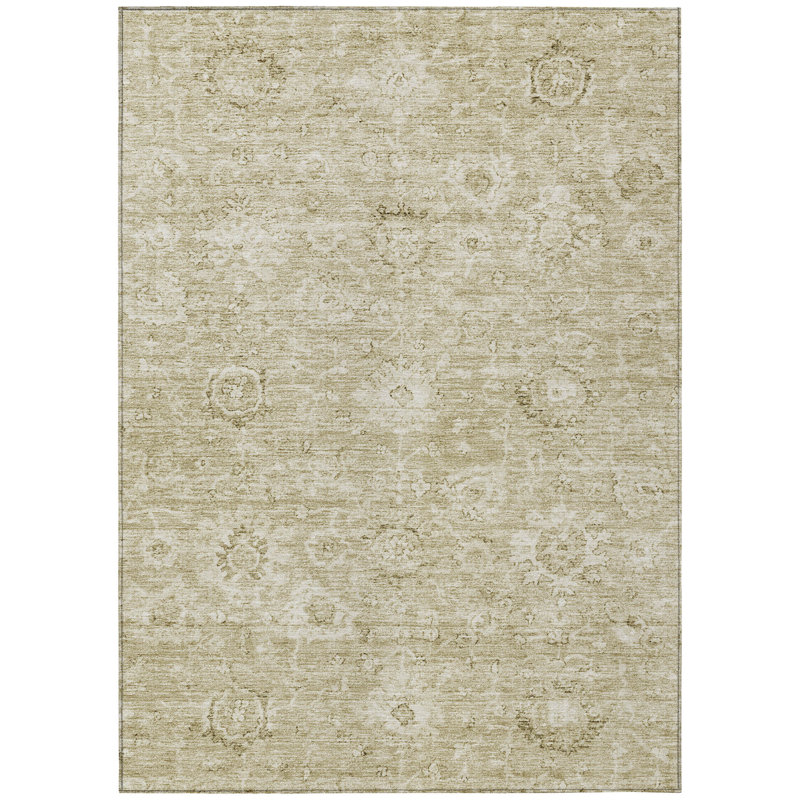 Chroma Brown Washable Indoor-Outdoor Rug - , 9' x 12'