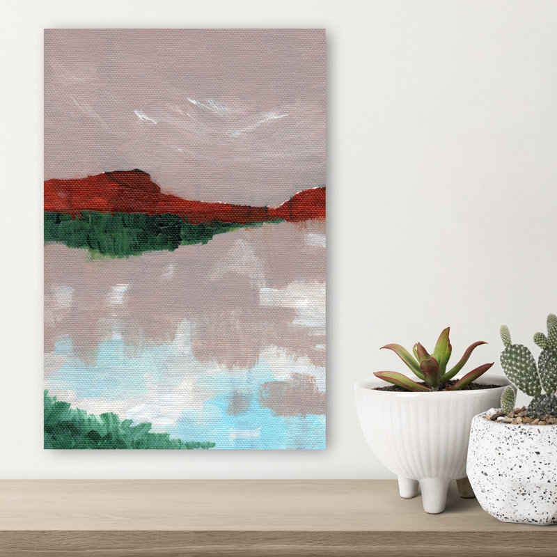 Red Mountain Reflection Abstract Colorful Dramatic Landscape Mountain Wall Art