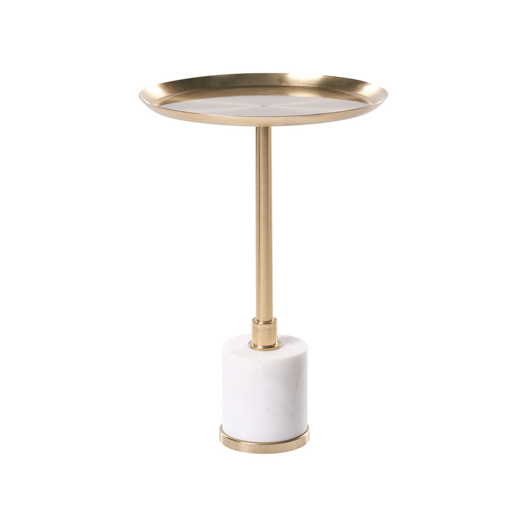 Side Table CAMELO Metal White Marble