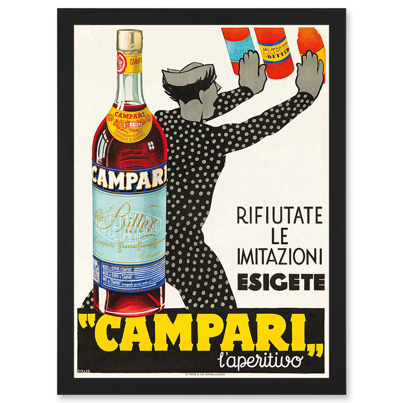 Italian Advert Bitter Campari Refuse Imitations - Picture Frame Painting on Paper