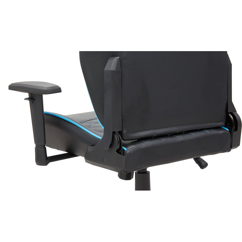 Fauteuil de jeu inclinable Rhodell, Noir / Bleu