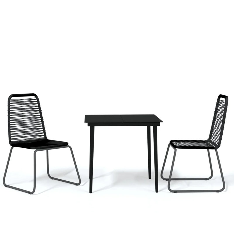 Hajdar 2 - Person Patio Dining Set with Square Table