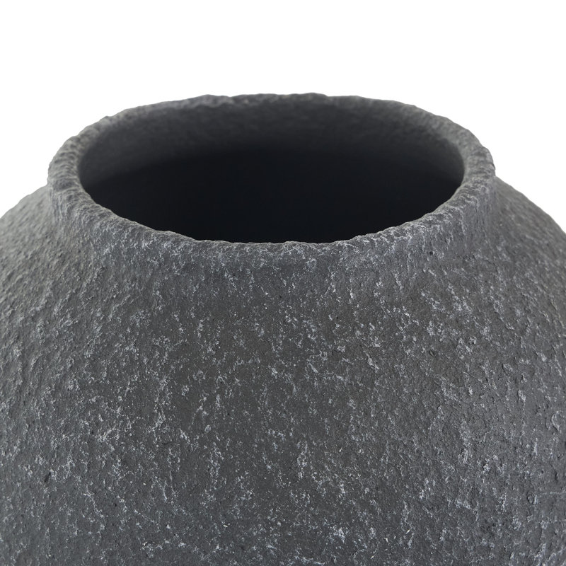 Ceramic Textured Decorative Vase, 15.3" H x 8.5" W x 8.5" D