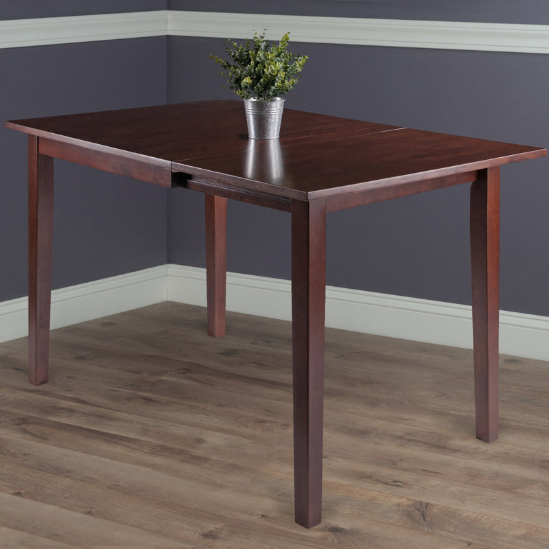 Gaviana Extendable Beech Solid Wood Dining Table, Antique Walnut
