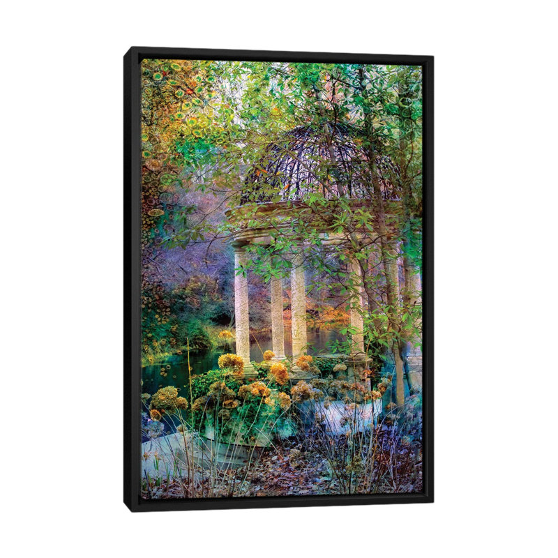 «The Gazebo» par John Rivera, impression sur toile, H 26 po x l 18 po x P 1,5 po, Toile avec cadre noir, Pas de tapis
