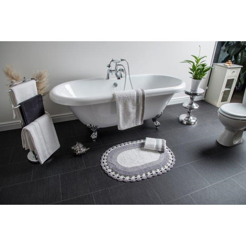 Samuelson Crochet Bath Mat, Grey