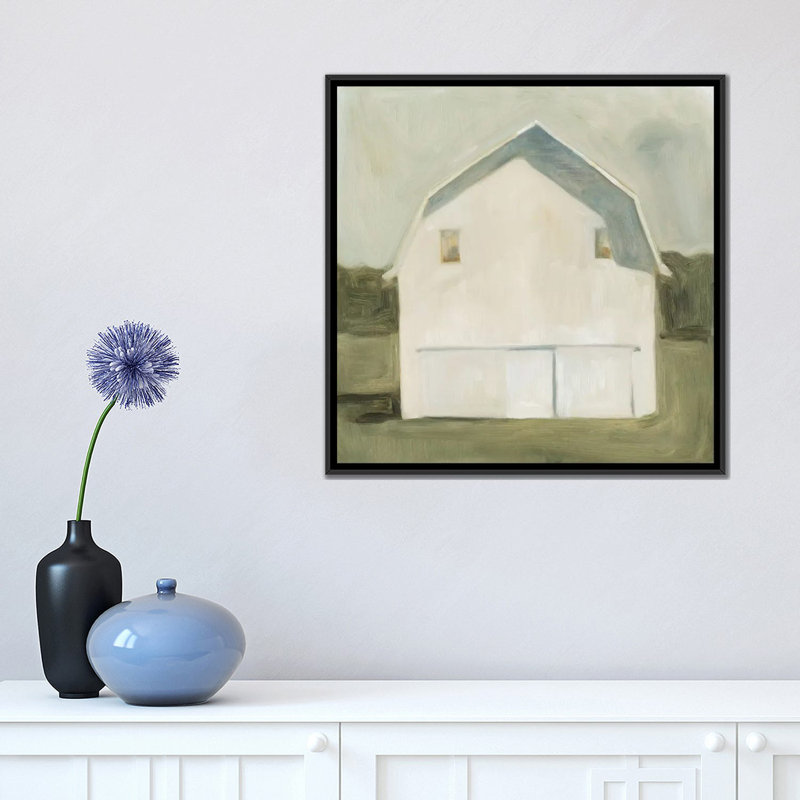 « serene grange vi », reproduction sur toile, H 18 po x l 18 po x P 1,5 po, Toile avec cadre noir, Pas de tapis