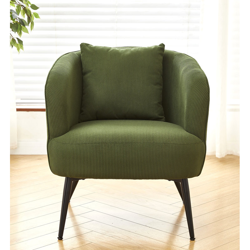 Fauteuil moderne en velours côtelé, Velours côtelé vert