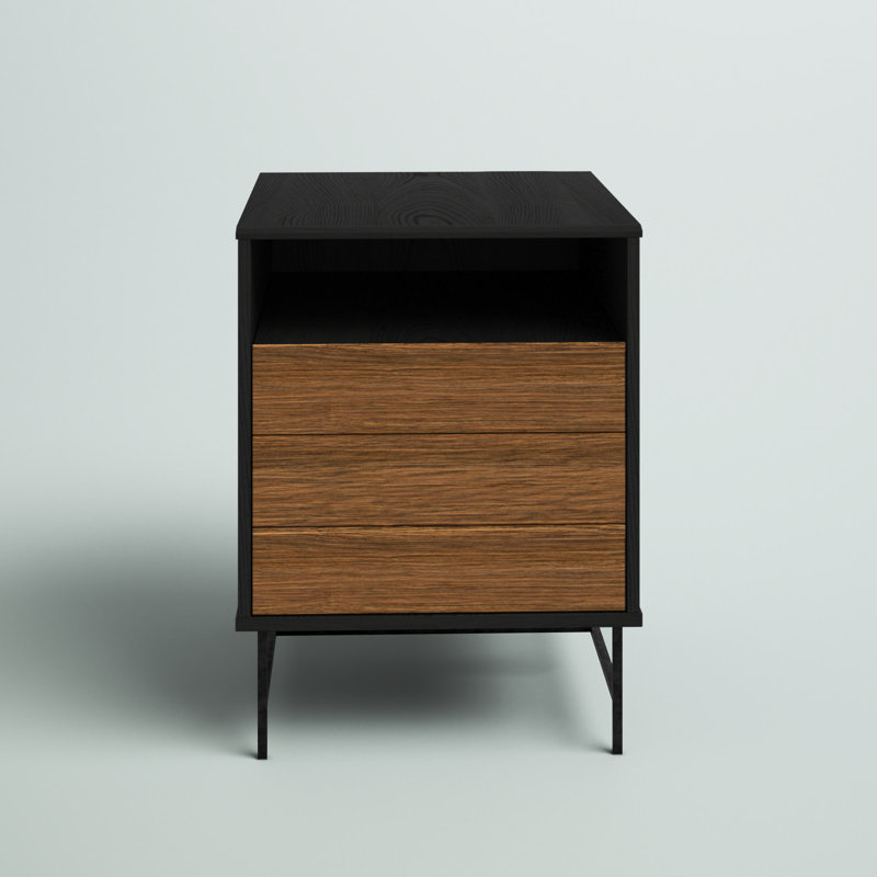 Reznor Nightfall Oak Square End Table with Open Cubby