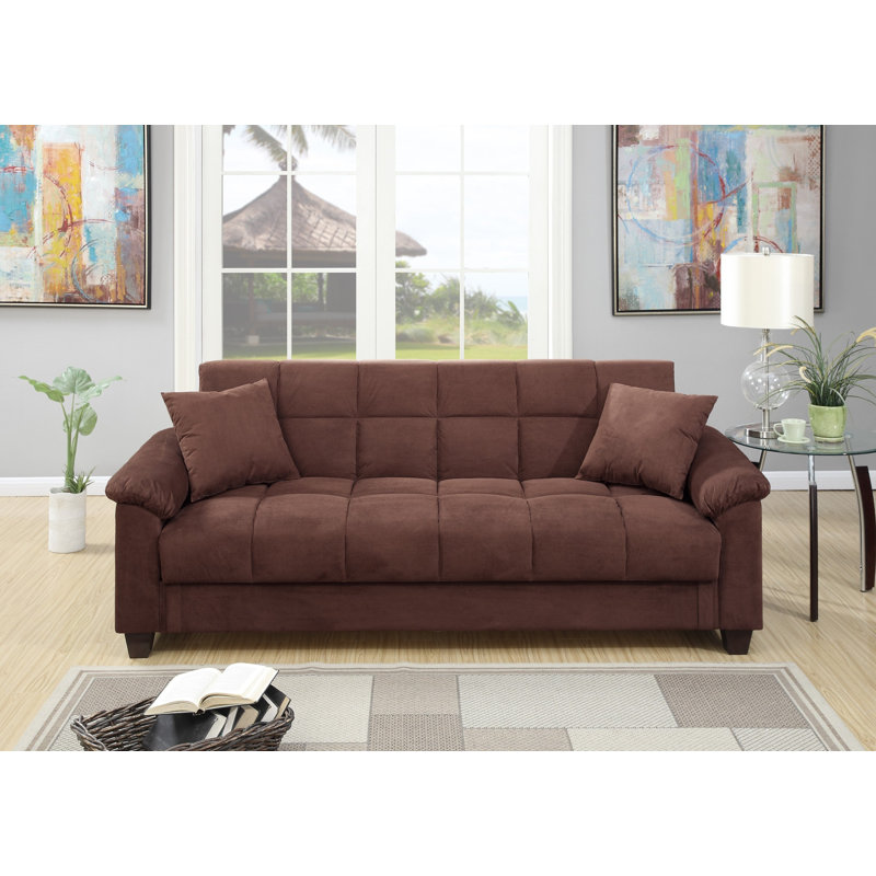 Brooklington Upholstered 87'' Sleeper Sofa, Chocolate Microfiber