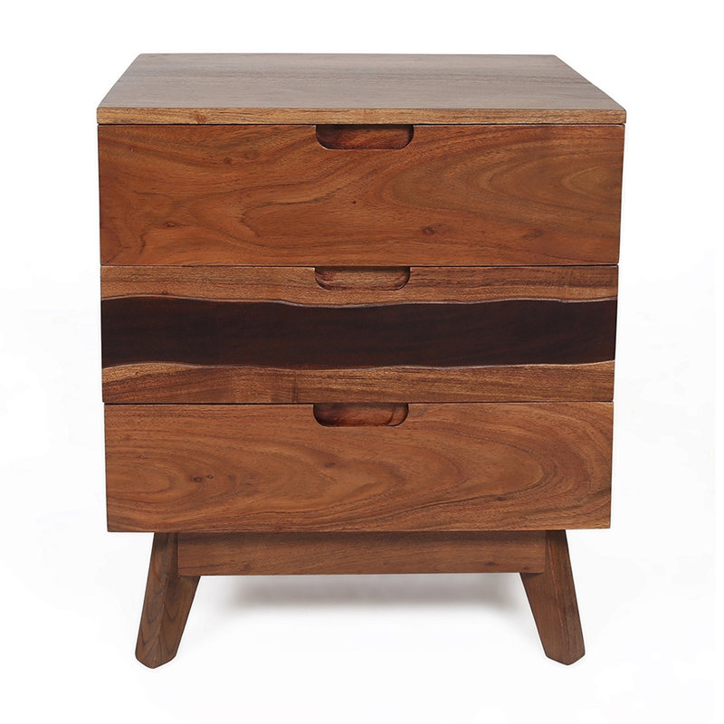Table de chevet de salon rustique: commode en bois avec magnétisme vivant, table d'appoint de chambre 21,5 x 16,5 x 23