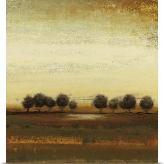 «Dagan Rusted Treeline» par Lisa Ridgers, reproduction d'art, H 36 po x H 36 po x P 1,25 po, Toile