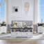 Table basse 48 po avec 2 tiroirs, blanc rustique
