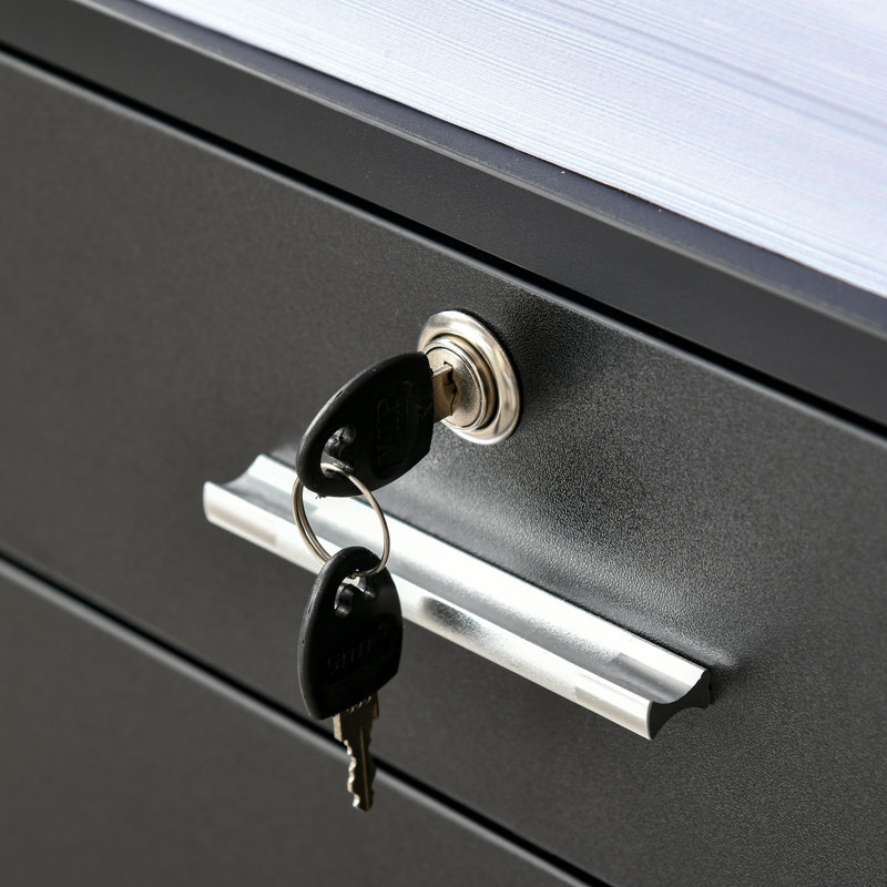 Vinsetto Mobile File Cabinet Lockable A4 Letter, Black